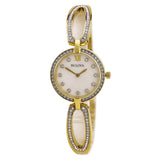 Buy Shop Bulova Crystal Collection Mother of Pearl Dial Gold Steel Strap Watch for Women - 98L225 USA Online