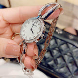 Buy Shop Bulova Crystal Collection Mother of Pearl Dial Silver Steel Strap Watch for Women - 96L223 USA Online