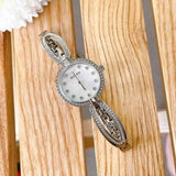 Buy Shop Bulova Crystal Collection Mother of Pearl Dial Silver Steel Strap Watch for Women - 96L223 USA Online