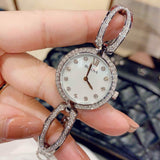 Buy Shop Bulova Crystal Collection Mother of Pearl Dial Silver Steel Strap Watch for Women - 96L223 USA Online