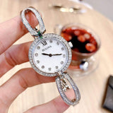 Buy Shop Bulova Crystal Collection Mother of Pearl Dial Silver Steel Strap Watch for Women - 96L223 USA Online