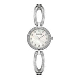 Buy Shop Bulova Crystal Collection Mother of Pearl Dial Silver Steel Strap Watch for Women - 96L223 USA Online