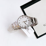 Buy Shop Bulova Crystal Collection Mother of Pearl Dial Silver Steel Strap Watch for Women - 96L263 USA Online
