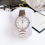 Buy Shop Bulova Crystal Collection Mother of Pearl Dial Silver Steel Strap Watch for Women - 96L263 USA Online