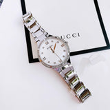 Buy Shop Bulova Crystal Collection Mother of Pearl Dial Silver Steel Strap Watch for Women - 96L263 USA Online
