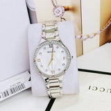 Buy Shop Bulova Crystal Collection Mother of Pearl Dial Silver Steel Strap Watch for Women - 96L263 USA Online