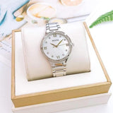 Buy Shop Bulova Crystal Collection Mother of Pearl Dial Silver Steel Strap Watch for Women - 96L263 USA Online