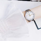 Buy Shop Bulova Crystal Collection Mother of Pearl Dial Silver Steel Strap Watch for Women - 96L263 USA Online