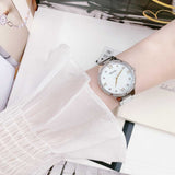 Buy Shop Bulova Crystal Collection Mother of Pearl Dial Silver Steel Strap Watch for Women - 96L263 USA Online