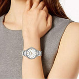 Buy Shop Bulova Crystal Collection Mother of Pearl Dial Silver Steel Strap Watch for Women - 96L263 USA Online