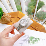 Buy Shop Bulova Crystal Collection Mother of Pearl Dial Silver Steel Strap Watch for Women - 98L232 USA Online