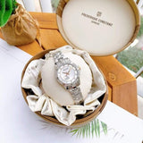 Buy Shop Bulova Crystal Collection Mother of Pearl Dial Silver Steel Strap Watch for Women - 98L232 USA Online