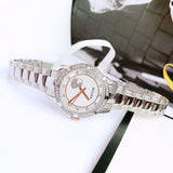 Buy Shop Bulova Crystal Collection Mother of Pearl Dial Silver Steel Strap Watch for Women - 98L232 USA Online