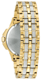 Buy Shop Bulova Crystal Collection Octova White Dial Gold Steel Strap Watch for Men - 98C126 USA Online