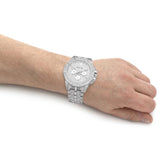 Buy Shop Bulova Crystal Collection Pave Silver Dial with Crystals Silver Steel Strap Watch for Men - 96C134 USA Online