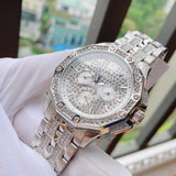 Buy Shop Bulova Crystal Collection Pave Silver Dial with Crystals Silver Steel Strap Watch for Men - 96C134 USA Online