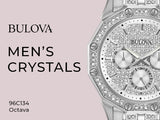 Buy Shop Bulova Crystal Collection Pave Silver Dial with Crystals Silver Steel Strap Watch for Men - 96C134 USA Online