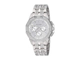Buy Shop Bulova Crystal Collection Pave Silver Dial with Crystals Silver Steel Strap Watch for Men - 96C134 USA Online