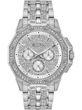 Buy Shop Bulova Crystal Collection Pave Silver Dial with Crystals Silver Steel Strap Watch for Men - 96C134 USA Online