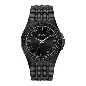 Buy Shop Bulova Crystal Collection Phantom Black Dial Black Steel Strap Watch for Men - 98A240 USA Online