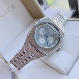 Buy Shop Bulova Crystal Collection Phantom Silver Dial Silver Steel Strap Watch for Men - 96C002 USA Online