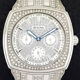 Buy Shop Bulova Crystal Collection Phantom Silver Dial Silver Steel Strap Watch for Men - 96C002 USA Online