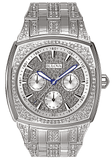 Buy Shop Bulova Crystal Collection Phantom Silver Dial Silver Steel Strap Watch for Men - 96C002 USA Online