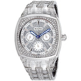 Buy Shop Bulova Crystal Collection Phantom Silver Dial Silver Steel Strap Watch for Men - 96C002 USA Online