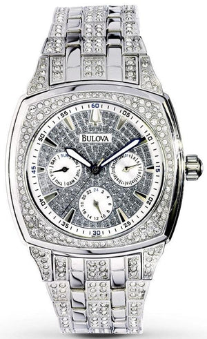 Buy Shop Bulova Crystal Collection Phantom Silver Dial Silver Steel Strap Watch for Men - 96C002 USA Online