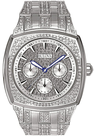 Buy Shop Bulova Crystal Collection Phantom Silver Dial Silver Steel Strap Watch for Men - 96C002 USA Online