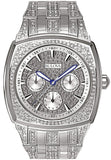 Buy Shop Bulova Crystal Collection Phantom Silver Dial Silver Steel Strap Watch for Men - 96C002 USA Online