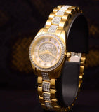 Buy Shop Bulova Crystal Collection Silver Crystal Dial Gold Steel Strap Watch for Women - 98L228 USA Online