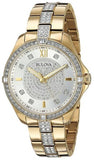 Buy Shop Bulova Crystal Collection Silver Crystal Dial Gold Steel Strap Watch for Women - 98L228 USA Online