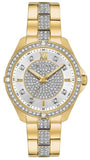Buy Shop Bulova Crystal Collection Silver Crystal Dial Gold Steel Strap Watch for Women - 98L228 USA Online