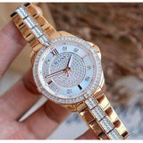 Buy Shop Bulova Crystal Collection Silver Dial Rose Gold Steel Strap Watch for Women - 98L229 USA Online