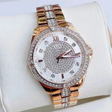 Buy Shop Bulova Crystal Collection Silver Dial Rose Gold Steel Strap Watch for Women - 98L229 USA Online