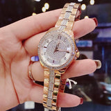 Buy Shop Bulova Crystal Collection Silver Dial Rose Gold Steel Strap Watch for Women - 98L229 USA Online