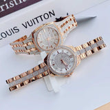 Buy Shop Bulova Crystal Collection Silver Dial Rose Gold Steel Strap Watch for Women - 98L229 USA Online