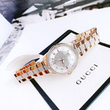 Buy Shop Bulova Crystal Collection Silver Dial Rose Gold Steel Strap Watch for Women - 98L229 USA Online