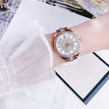 Buy Shop Bulova Crystal Collection Silver Dial Rose Gold Steel Strap Watch for Women - 98L229 USA Online