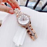 Buy Shop Bulova Crystal Collection Silver Dial Rose Gold Steel Strap Watch for Women - 98L229 USA Online