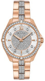 Buy Shop Bulova Crystal Collection Silver Dial Rose Gold Steel Strap Watch for Women - 98L229 USA Online