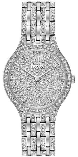 Buy Shop Bulova Crystal Collection Silver Dial Silver Steel Strap Watch for Women - 96L243 USA Online