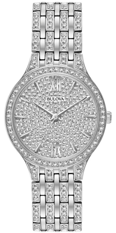 Buy Shop Bulova Crystal Collection Silver Dial Silver Steel Strap Watch for Women - 96L243 USA Online