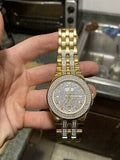 Buy Shop Bulova Crystal Collection Silver Dial Two Tone Steel Strap Watch for Men - 98K102 USA Online