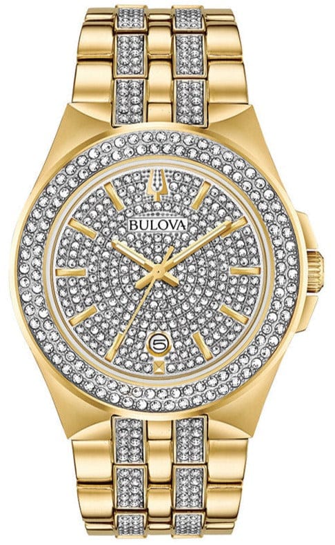Buy Shop Bulova Crystal Collection Silver Dial Two Tone Steel Strap Watch for Men - 98K102 USA Online