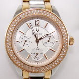 Buy Shop Bulova Crystal Collection Silver Dial Two Tone Steel Strap Watch for Women - 98N100 USA Online
