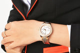 Buy Shop Bulova Crystal Collection Silver Dial Two Tone Steel Strap Watch for Women - 98N100 USA Online