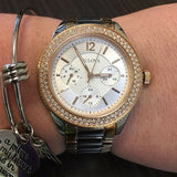 Buy Shop Bulova Crystal Collection Silver Dial Two Tone Steel Strap Watch for Women - 98N100 USA Online