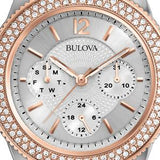 Buy Shop Bulova Crystal Collection Silver Dial Two Tone Steel Strap Watch for Women - 98N100 USA Online